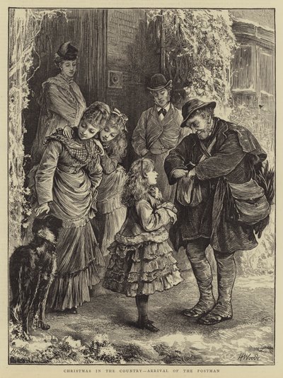 Christmas in the Country, Arrival of the Postman by Henry Woods